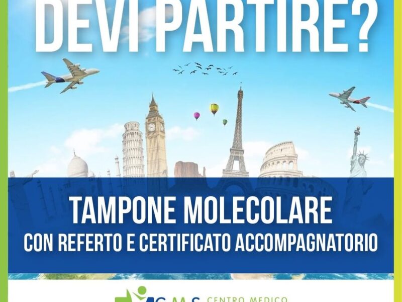 Devi partire? Effettua il Tampone necessario presso CMS di Chivasso